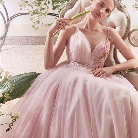 Blumarine silk antique lace rose 🌹 dress 42 - Picture 7 of 7